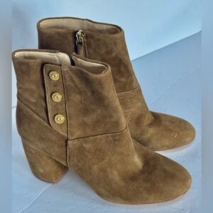 Nine West Tan Suede Ankle Booties